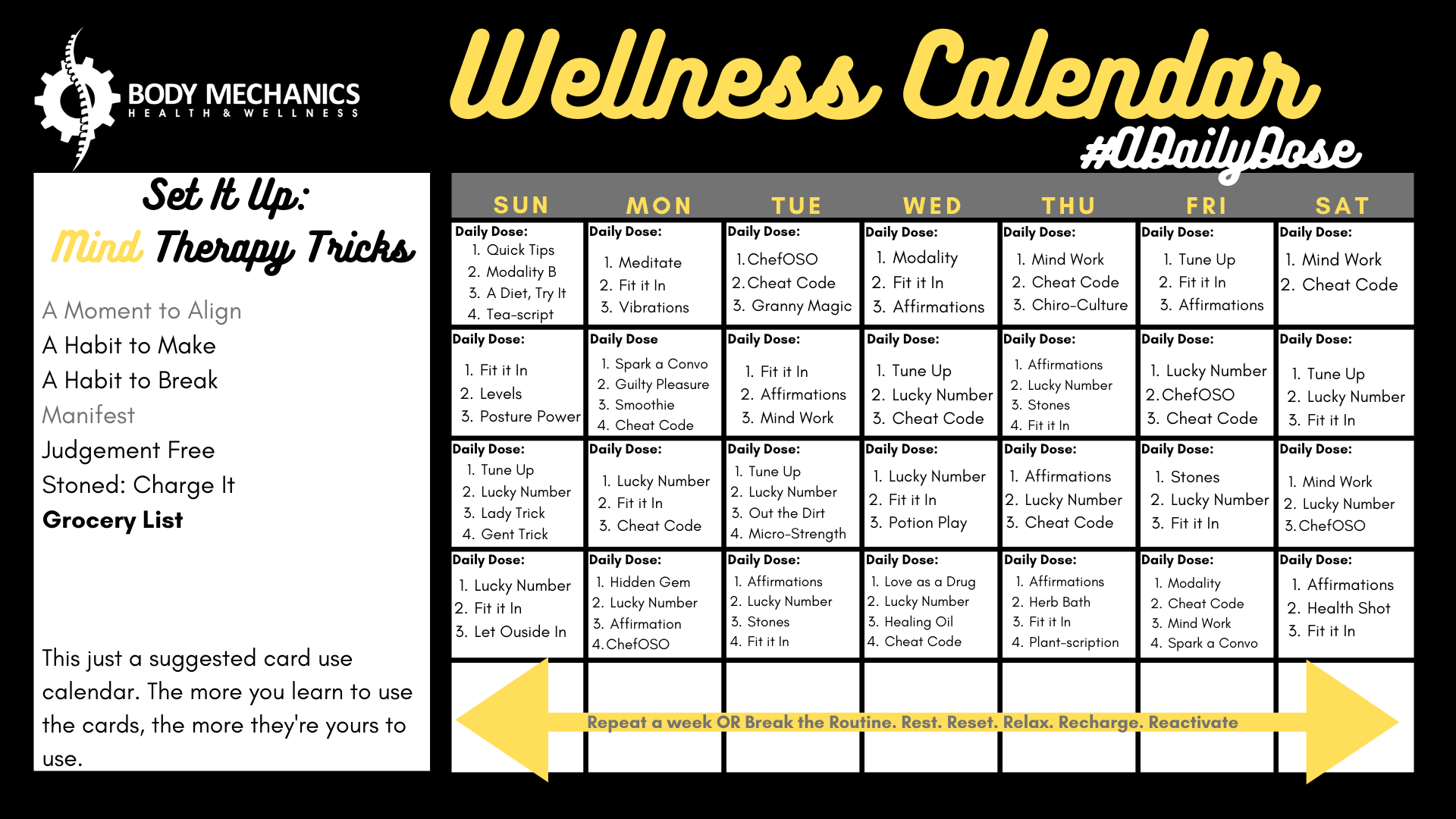 Wellness Calendar
